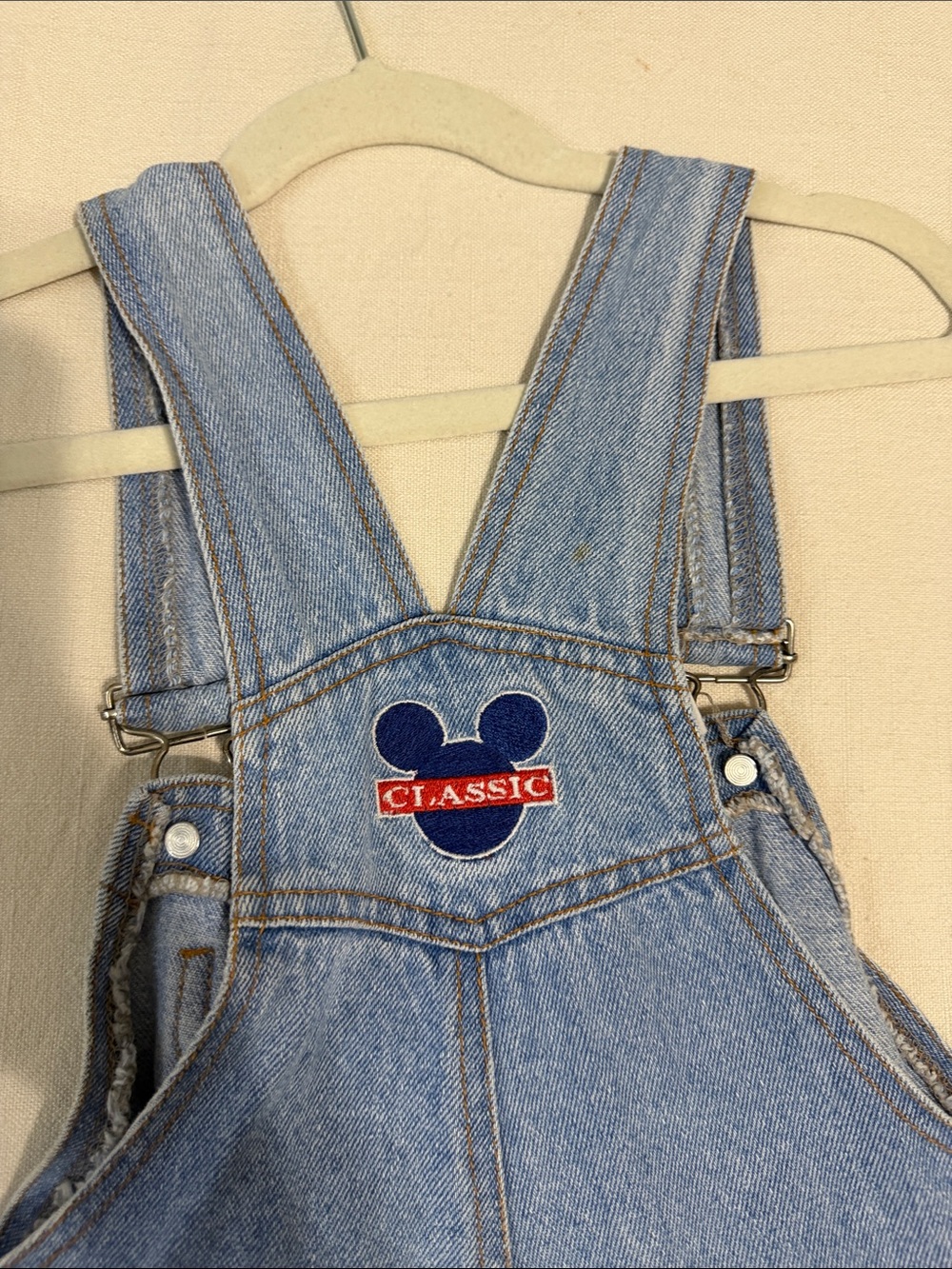 Vintage 90s Disney Mickey & Co. Classic Denim Shortalls / Overalls - Picture 9 of 10